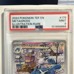 2024 POKEMON TEF EN-TEMPORAL FORCES ILLUSTRATION RARE #178 METAGROSS PSA 9 - Image 3