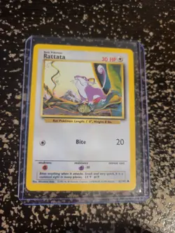 Pokemon TCG Rattata Base Set 61/102 Regular Unlimited Common - Image 1