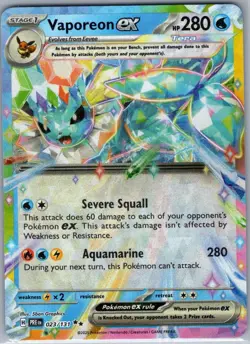 Vaporeon ex - 023/131 SV: Prismatic Evolutions - Pokemon Card - NM - Image 1
