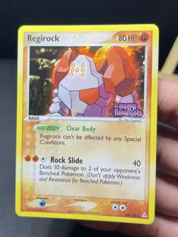 2006 POKEMON EX HOLON PHANTOMS #28 REGIROCK-REVERSE FOIL - Image 4