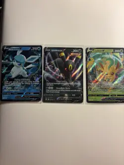 Pokemon TCG Eeveelutions Lot: Umbreon V, Leafeon V, And Glaceon V - Image 1