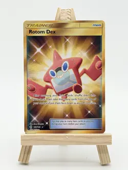 Pokemon Sun & Moon Base Set TCG Holo Secret Rare Rotom Dex - Image 1
