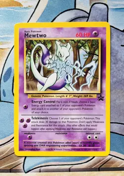 Pokemon TCG - Mewtwo 12 WOTC Black Star Promo NM - Christopher Rush 1998 - Image 1