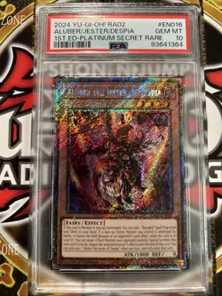 YuGiOh ALUBER THE JESTER OF DESPIA #RA02-EN016🔥PSA 10🔥1st ED-2024 SECRET RARE - Image 1
