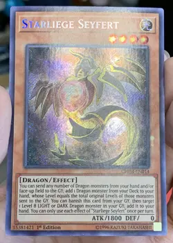Yugioh *Misprint* Starliege Seyfert CHIM-EN014 Secret Rare 1st Ed VLP/LP w/Track - Image 4