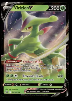Pokemon Cards Virizion V SWSH295 SWSH Black Star Promo NM - Image 1
