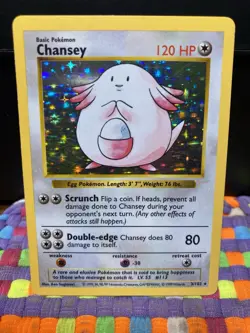 Chansey Pokemon TCG Base Set Shadowless Holo Rare 3/102 #3 LP/NM - Image 1