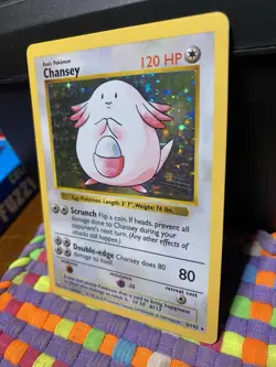 Chansey Pokemon TCG Base Set Shadowless Holo Rare 3/102 #3 LP/NM - Image 2