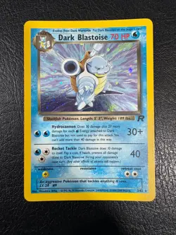 Pokemon WOTC 1999 Team Rocket Dark Blastoise Rare HOLO Vintage Pokemon Card NM - Image 1