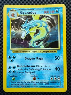 Pokemon TCG Gyarados 6/102 Base Set Unlimited Holo LP - Image 1