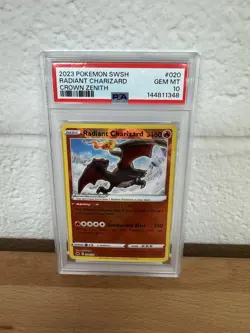 POKEMON 2023 Sword Shield Crown Zenith RADIANT CHARIZARD #020 PSA 10 Gem RARE - Image 1