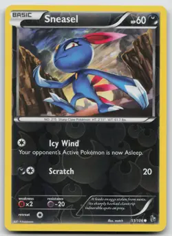 Pokemon Card Sneasel (51) REVERSE HOLO XY - Flashfire 51/106 - Image 1