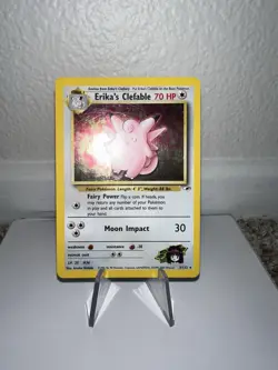 Pokemon TCG Erika's Clefable Gym Heroes Holo Rare Card 3/132 HP - Image 1