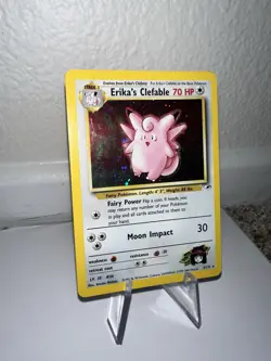Pokemon TCG Erika's Clefable Gym Heroes Holo Rare Card 3/132 HP - Image 2
