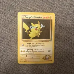 Pokemon Cards Lt. Surge's Pikachu Gym Heroes Common 81/132 LP - Image 1
