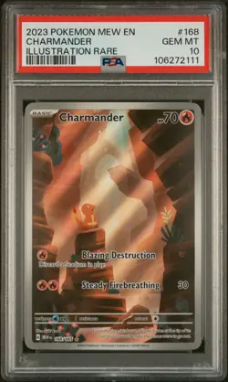 Charmander 168/165 Pokemon Scarlet & Violet - 151 Illustration Rare PSA 10 - Image 1