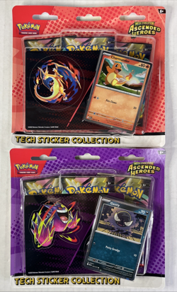 2X Pokemon Ascended Heroes Tech Sticker Collection Set GASTLY & CHARMANDER - Image 1