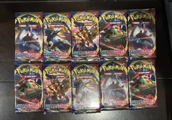 Pokemon TCG Sword And Shield Base Set Booster Pack Lot Of 10 Factory Sealed - Image 1