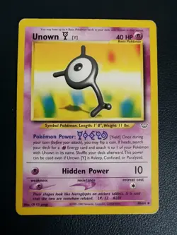 Pokemon Card Unown Y 40/64 Neo Revelation Uncommon WOTC - Image 1