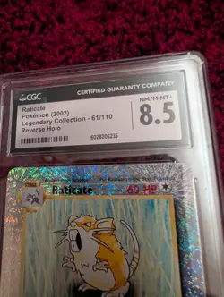 CGC 8.5 Raticate 2002 Legendary Collection 61/110 Reverse Holo Pokemon Card - Image 3
