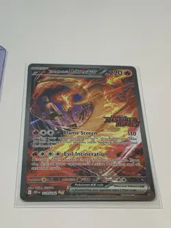 Team Rocket's Moltres EX Destined Rivals Stamp Card 229/182 Pokemon TCG SIR NM - Image 2