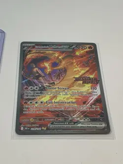 Team Rocket's Moltres EX Destined Rivals Stamp Card 229/182 Pokemon TCG SIR NM - Image 3