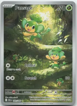 Pansage 089/086 SV: Black Bolt English Pokemon Card NM - Image 1