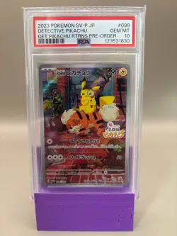 PSA 10 GEM Mint - Detective Pikachu #098 Pokemon Pre Order Promo Japanese, Grade - Image 1