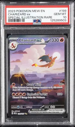 2023 POKEMON MEW EN-151 SPECIAL ILLUSTRATION RARE #199 CHARIZARD EX PSA 10 - Image 1