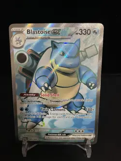 Blastoise EX Full Art 184/165- 2023 Pokemon Scarlet & Violet 151- NM - Image 1