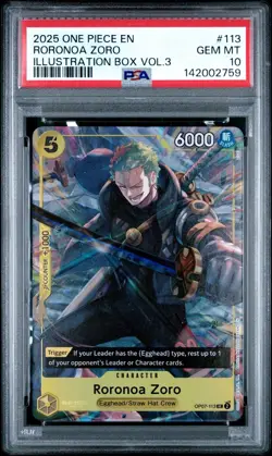 (PSA 10) One Piece: Illustration Box 3 – Roronoa Zoro #113 [Full Art] - Image 1