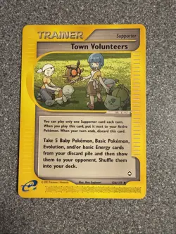 Pokemon Trainer Card Town Volunteers 136/147 Aquapolis NM Condition Non Holo - Image 1