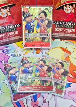 Ace Sabo Luffy SR OP13-007 Carrying on His Will One Piece Eng playset 4 cards - Image 1