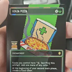 Magic: The Gathering Ninja Pizza Enchantment, Green, 2G, Standard, English, mtg - Image 1