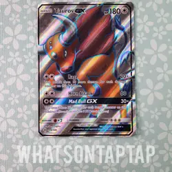 Pokemon Card Tauros GX 144/149 Ultra Rare Sun Moon Base Set Singles MP - Image 1