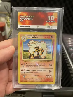 1999-2000 (4th print) ARCANINE #23/102 Base Set Gem Mint 10 Ace Pokemon - Image 1