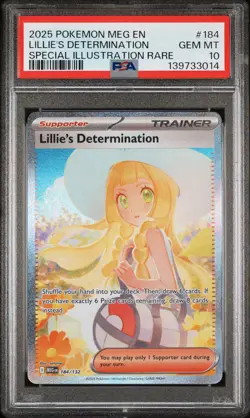 2025 POKEMON MEG EN-MEGA EVOLUTION #184 LILLIE'S DETERMINATION PSA 10 - Image 1