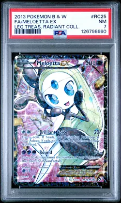 2013 POKEMON B&W LEGEND TREASURES RADIANT COLLECTION FULL ART/MELOETTA EX PSA 7 - Image 1