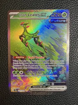 Pokemon TCG Iron Leaves EX Scarlet & Violet Temporal Forces 203/162 - Image 1