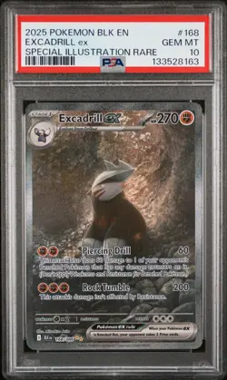 PSA 10 Excadrill EX 168/086 Black Bolt SIR Holo Pokemon Card - Gem Mint - Image 1