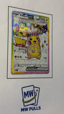 Pokemon Pikachu EX 219/191 Sv08: Surging Sparks Ultra Rare Full Art Holo TCG - Image 2
