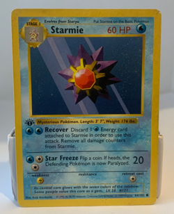 1st Edition Starmie Shadowless Base Set 64/102 Pokemon Card - Image 1