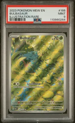 Pokemon 2023 Bulbasaur Illustration Rare 166/165 Scarlet & Violet 151 PSA 9 Mint - Image 1