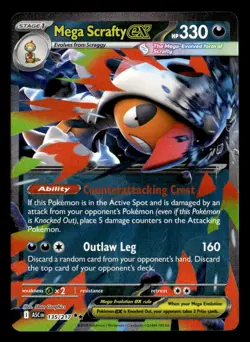 Pokemon Mega Scrafty ex #135/217 tcg Near Mint or Better - Image 1