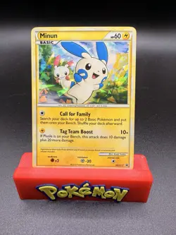 Minun HGSS17 Black Star Promo Cracked Ice Pokemon TCG 2010 LP-c - Image 1