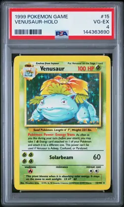 1999 POKEMON GAME #15 VENUSAUR-HOLO PSA 4 - Image 1