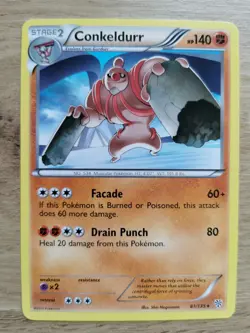 Pokemon TCG Conkeldurr 81/135 Plasma Storm Rare NM Condition - Image 1