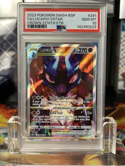Pokemon PSA 10 Lucario v Star SWSH291 Holo Black Star Promo - Image 1
