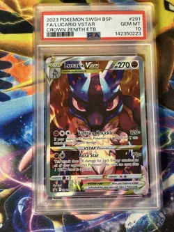 Pokemon PSA 10 Lucario v Star SWSH291 Holo Black Star Promo - Image 3