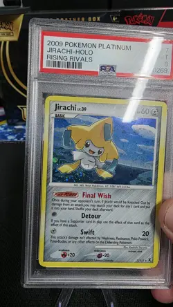 2009 Pokemon Platinum Jirachi Holo Rising Rivals #7 PSA 8 Nasty Swirl - Image 5
